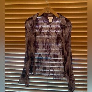 Worthington Sheer Purple Blouse NWT